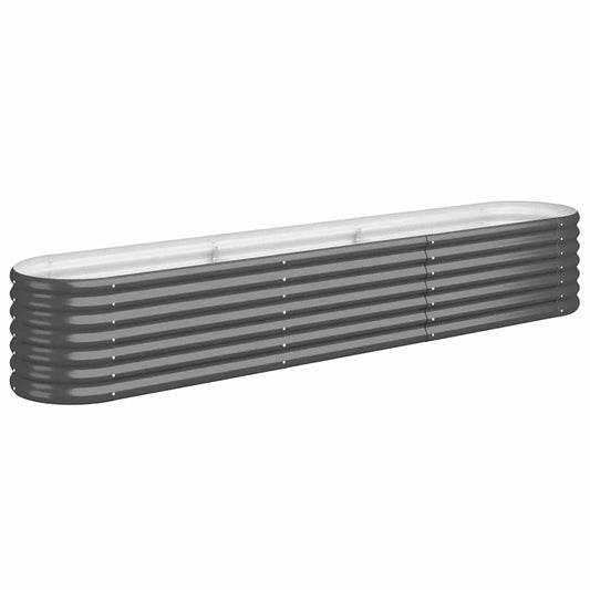 vidaXL Garden Raised Bed | Anthracite | Powder-coated steel | Large | Durable