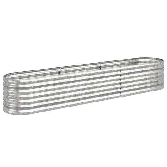 vidaXL Garden Raised Bed Galvanised Steel 224x40x36 cm Silver