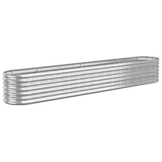 vidaXL Garden Raised Bed Galvanised Steel 260x40x36 cm Silver
