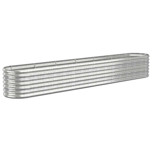 vidaXL Garden Raised Bed Galvanised Steel 260x40x36 cm Silver