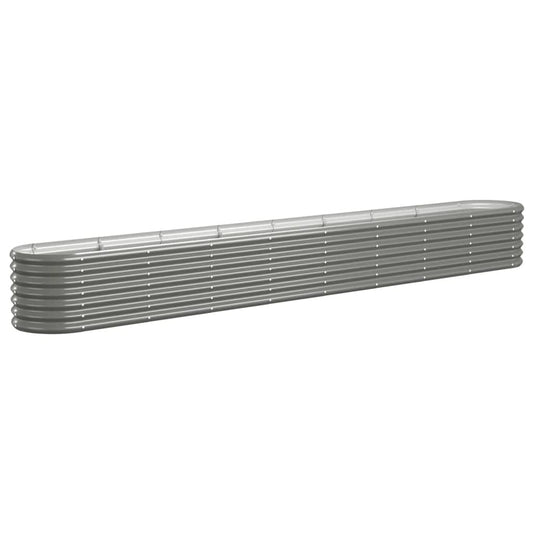 vidaXL Garden Raised Bed Galvanised Steel 332x40x36 cm Grey