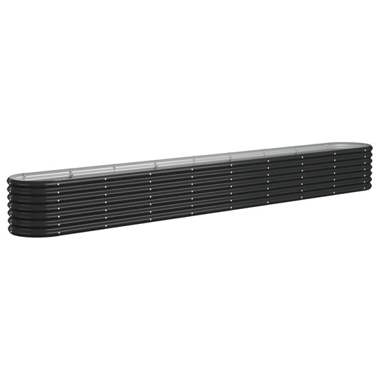 vidaXL Garden Raised Bed Galvanised Steel 332x40x36 cm Anthracite