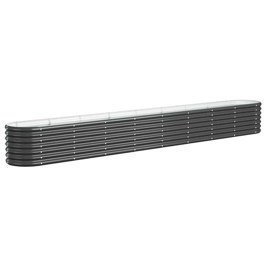vidaXL Garden Raised Bed Galvanised Steel 332x40x36 cm Anthracite