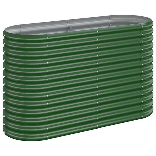 vidaXL Garden Raised Bed Galvanised Steel 114x40x68 cm Green