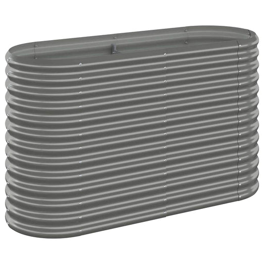 vidaXL Garden Raised Bed Galvanised Steel 114x40x68 cm Grey