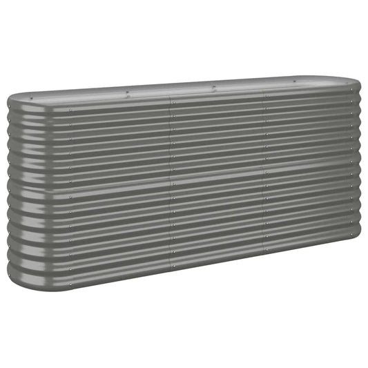 vidaXL Garden Raised Bed Galvanised Steel 152x40x68 cm Grey
