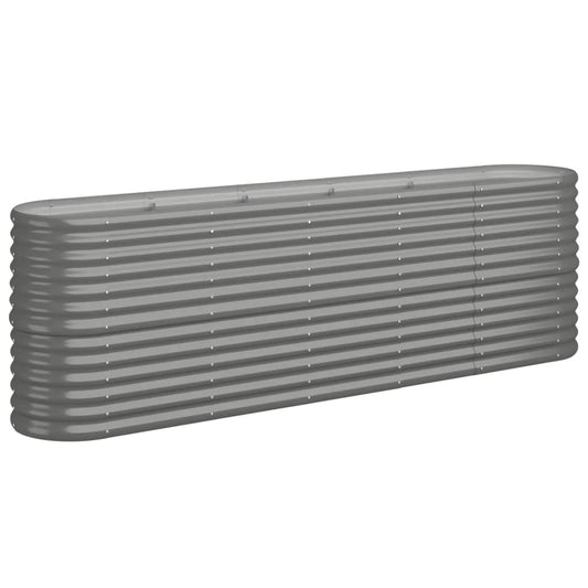 vidaXL Garden Raised Bed Galvanised Steel 224x40x68 cm Grey