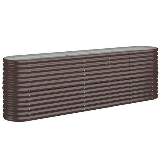 vidaXL Garden Raised Bed Galvanised Steel 224x40x68 cm Brown