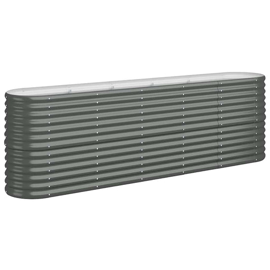 vidaXL Garden Raised Bed Galvanised Steel 224x40x68 cm Anthracite