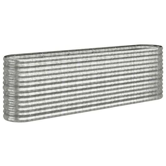 vidaXL Garden Raised Bed Galvanised Steel 224x40x68 cm Silver