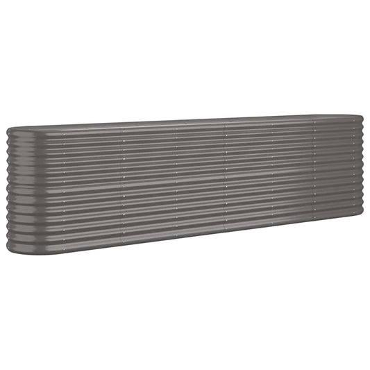 vidaXL Garden Raised Bed Galvanised Steel 260x40x68 cm Grey