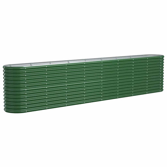 vidaXL Garden Raised Bed Galvanised Steel 332x40x68 cm Green