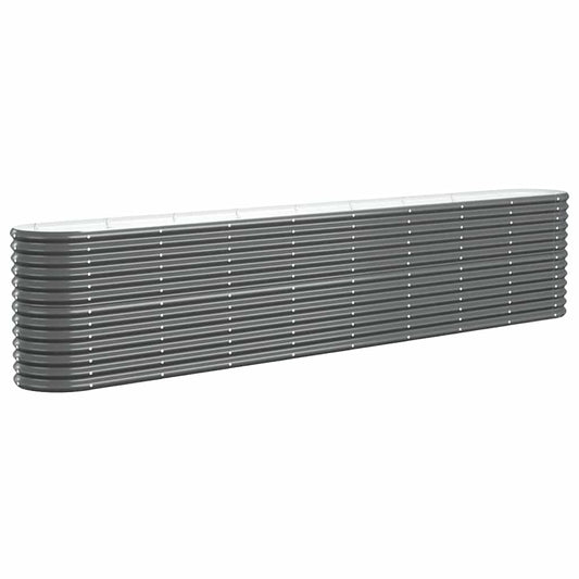 vidaXL Garden Raised Bed Galvanised Steel 332x40x68 cm Anthracite