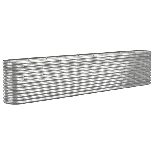 vidaXL Garden Raised Bed Galvanised Steel 332x40x68 cm Silver