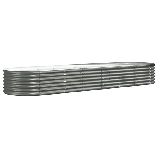 vidaXL Garden Raised Bed | Grey | Powder-coated steel | Extra Large | Tough