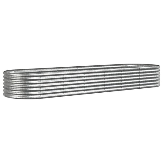 vidaXL Garden Raised Bed Galvanised Steel 296x80x36 cm Silver