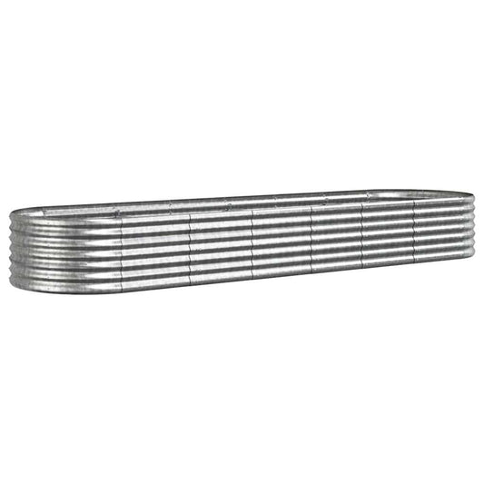 vidaXL Garden Raised Bed Galvanised Steel 296x80x36 cm Silver