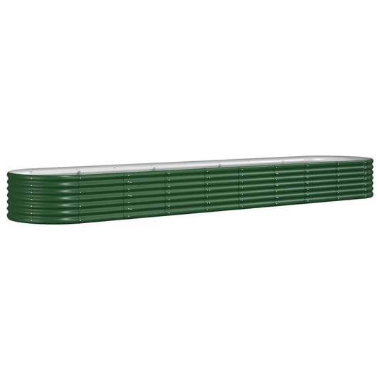 vidaXL Garden Raised Bed | Green | Powder-coated steel | 368cm x 80cm x 36cm