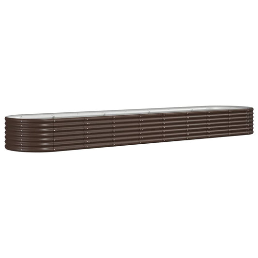 vidaXL Garden Raised Bed | Brown | Powder-coated steel | Large | Durable