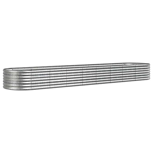 vidaXL Garden Raised Bed Galvanised Steel 368x80x36 cm Silver