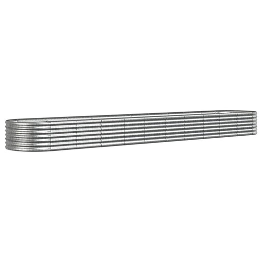 vidaXL Garden Raised Bed | Silver | Powder-coated steel | Large | Durable