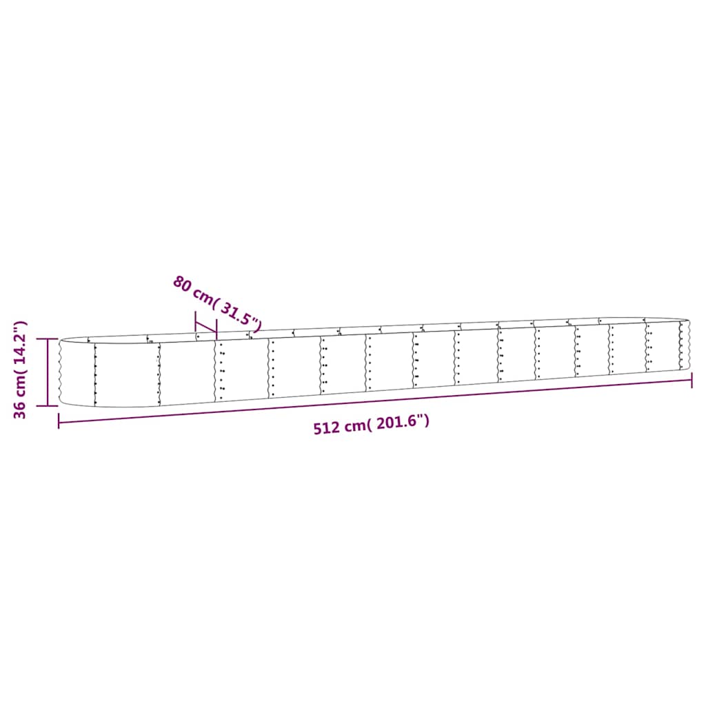 vidaXL Garden Raised Bed | Green | Powder-coated steel | Large | Durable