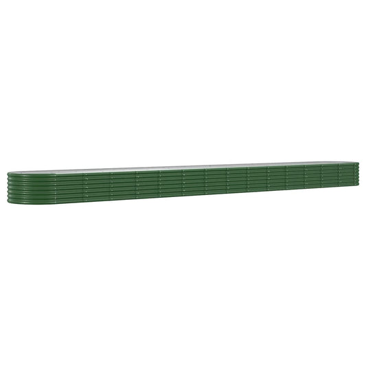 vidaXL Garden Raised Bed | Green | Powder-coated Steel | Large | Tough
