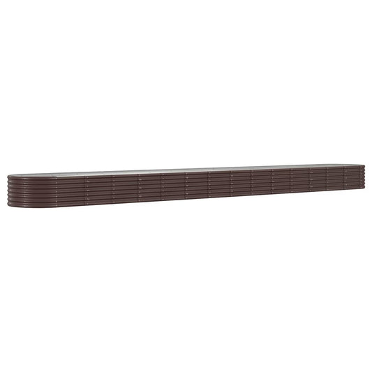 vidaXL Garden Raised Bed | Brown | Powder-coated steel | Large | Durable
