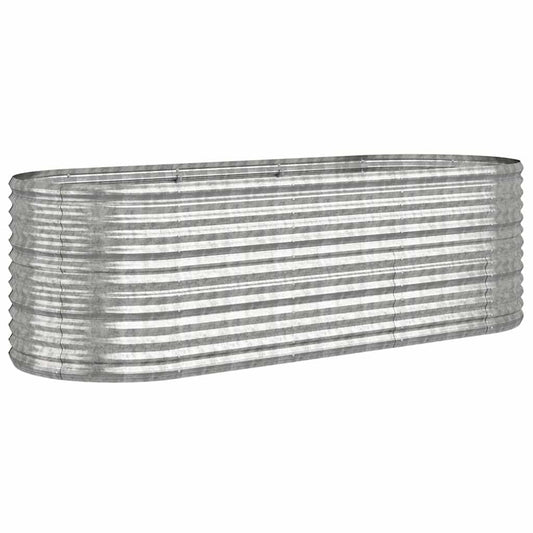 vidaXL Garden Raised Bed Galvanised Steel 224x80x68 cm Silver