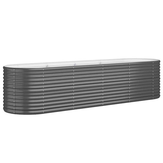 vidaXL Garden Raised Bed Galvanised Steel 296x80x68 cm Anthracite