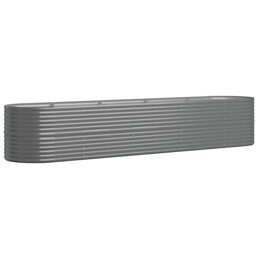vidaXL Garden Raised Bed Galvanised Steel 368x80x68 cm Grey