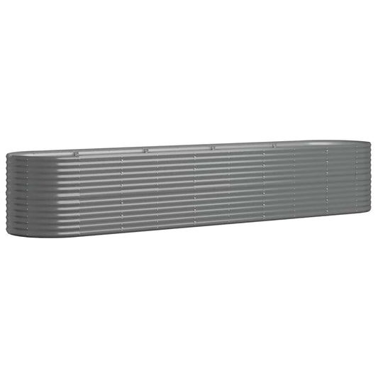 vidaXL Garden Raised Bed Galvanised Steel 368x80x68 cm Grey