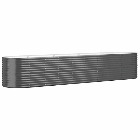 vidaXL Garden Raised Bed Galvanised Steel 368x80x68 cm Anthracite
