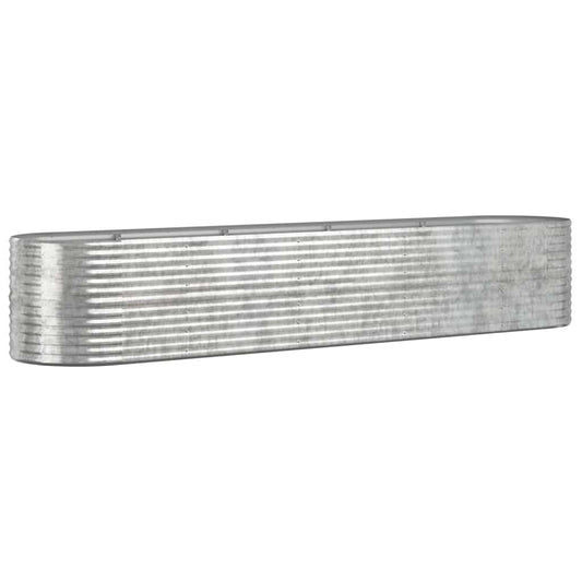 vidaXL Garden Raised Bed Galvanised Steel 368x80x68 cm Silver