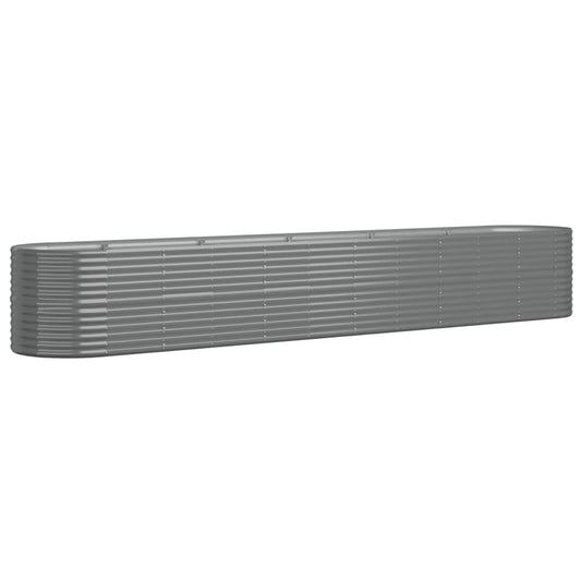 vidaXL Garden Raised Bed Galvanised Steel 440x80x68 cm Grey