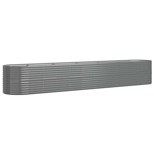 vidaXL Garden Raised Bed Galvanised Steel 440x80x68 cm Grey