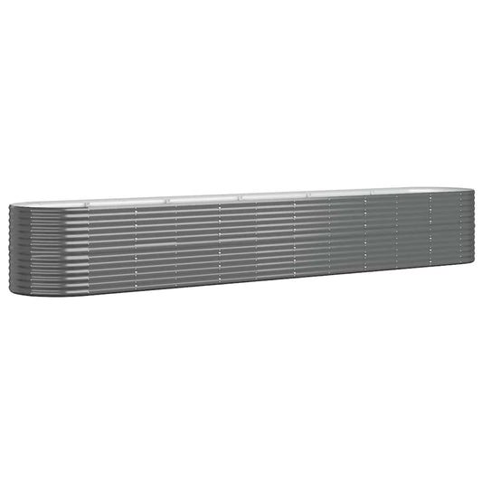 vidaXL Garden Raised Bed Galvanised Steel 440x80x68 cm Anthracite