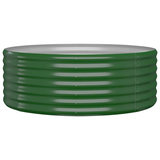 vidaXL Garden Raised Bed Galvanised Steel 100x100x36 cm Green
