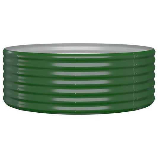vidaXL Garden Raised Bed Galvanised Steel 100x100x36 cm Green