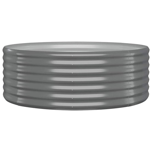 vidaXL Garden Raised Bed Galvanised Steel 100x100x36 cm Grey
