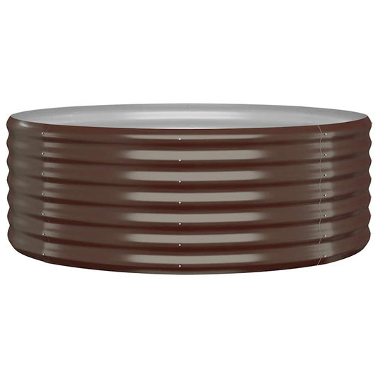 vidaXL Garden Raised Bed Galvanised Steel 100x100x36 cm Brown