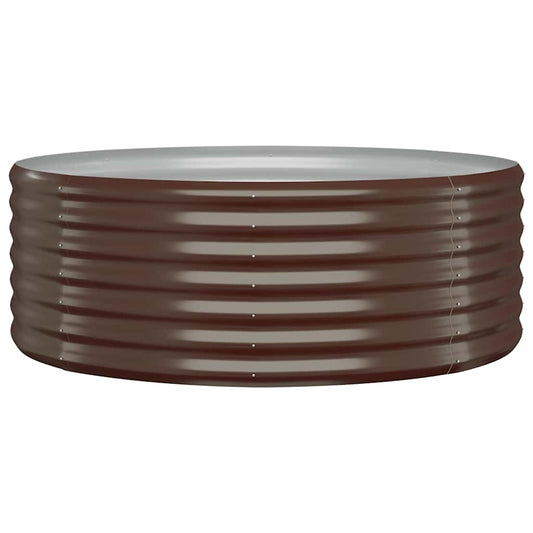 vidaXL Garden Raised Bed Galvanised Steel 100x100x36 cm Brown