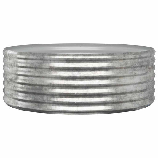 vidaXL Garden Raised Bed Galvanised Steel 100x100x36 cm Silver