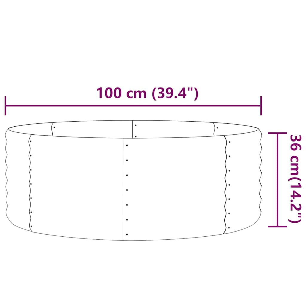 vidaXL Garden Raised Bed | Silver | Powder-coated steel
