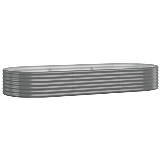 vidaXL Garden Raised Bed Galvanised Steel 249x100x36 cm Grey