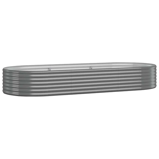 vidaXL Garden Raised Bed Galvanised Steel 249x100x36 cm Grey