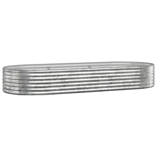 vidaXL Garden Raised Bed Galvanised Steel 249x100x36 cm Silver