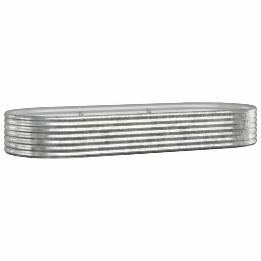 vidaXL Garden Raised Bed Galvanised Steel 249x100x36 cm Silver