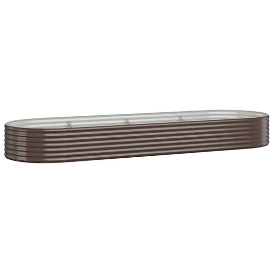 vidaXL Garden Raised Bed Galvanised Steel 322x100x36 cm Brown
