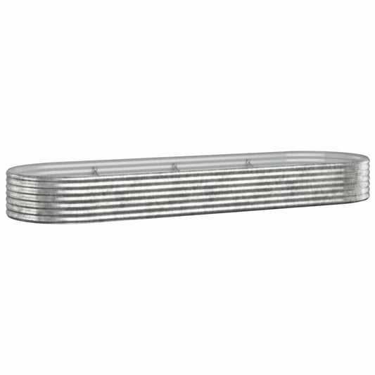 vidaXL Garden Raised Bed Galvanised Steel 322x100x36 cm Silver